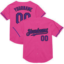 Загрузить изображение в средство просмотра галереи, Custom Pink Purple-Black Mesh Authentic Throwback Baseball Jersey