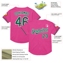 Загрузить изображение в средство просмотра галереи, Custom Pink Kelly Green-White Mesh Authentic Throwback Baseball Jersey