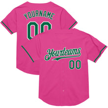 Загрузить изображение в средство просмотра галереи, Custom Pink Kelly Green-White Mesh Authentic Throwback Baseball Jersey