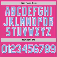 Загрузить изображение в средство просмотра галереи, Custom Pink Light Blue-White Mesh Authentic Throwback Baseball Jersey