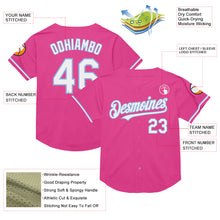 Загрузить изображение в средство просмотра галереи, Custom Pink White-Light Blue Mesh Authentic Throwback Baseball Jersey