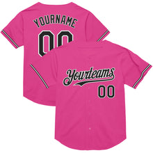 Загрузить изображение в средство просмотра галереи, Custom Pink Black-White Mesh Authentic Throwback Baseball Jersey
