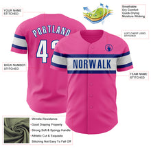 Load image into Gallery viewer, Custom Pink White-Royal Authentic Baseball Jersey