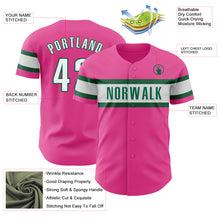 Load image into Gallery viewer, Custom Pink White-Kelly Green Authentic Baseball Jersey