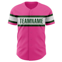 Load image into Gallery viewer, Custom Pink White-Green Authentic Baseball Jersey