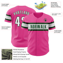 Load image into Gallery viewer, Custom Pink White-Green Authentic Baseball Jersey