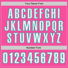 Load image into Gallery viewer, Custom Pink White-Aqua Authentic Baseball Jersey