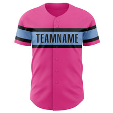 Charger l'image dans la galerie, Custom Pink Light Blue-Black Authentic Baseball Jersey