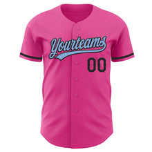Charger l'image dans la galerie, Custom Pink Light Blue-Black Authentic Baseball Jersey