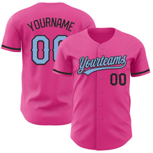 Charger l'image dans la galerie, Custom Pink Light Blue-Black Authentic Baseball Jersey
