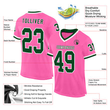 Загрузить изображение в средство просмотра галереи, Custom Pink Green-White Mesh Authentic Throwback Football Jersey