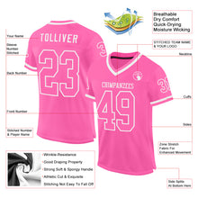 Загрузить изображение в средство просмотра галереи, Custom Pink White Mesh Authentic Throwback Football Jersey