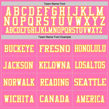 Загрузить изображение в средство просмотра галереи, Custom Pink White-Gold Mesh Authentic Throwback Football Jersey