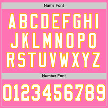 Загрузить изображение в средство просмотра галереи, Custom Pink White-Gold Mesh Authentic Throwback Football Jersey