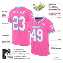 Load image into Gallery viewer, Custom Pink White-Light Blue Mesh Authentic Throwback Football Jersey