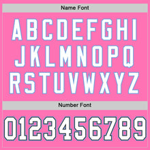 Загрузить изображение в средство просмотра галереи, Custom Pink Black-Light Blue Mesh Authentic Throwback Football Jersey