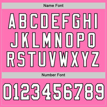 Загрузить изображение в средство просмотра галереи, Custom Pink White-Black Mesh Authentic Throwback Football Jersey
