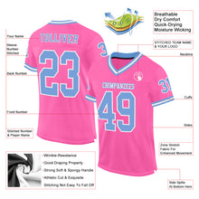 Загрузить изображение в средство просмотра галереи, Custom Pink Light Blue-White Mesh Authentic Throwback Football Jersey