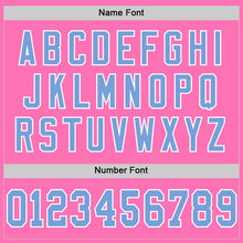 Загрузить изображение в средство просмотра галереи, Custom Pink Light Blue-White Mesh Authentic Throwback Football Jersey