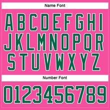 Загрузить изображение в средство просмотра галереи, Custom Pink Kelly Green-White Hockey Lace Neck Jersey