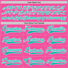 Charger l'image dans la galerie, Custom Pink Aqua-White Hockey Lace Neck Jersey
