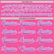 Charger l'image dans la galerie, Custom Pink Medium Purple-White Hockey Lace Neck Jersey