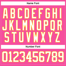 Load image into Gallery viewer, Custom Pink White-Gold Hockey Lace Neck Jersey