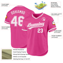 Загрузить изображение в средство просмотра галереи, Custom Pink White Authentic Throwback Baseball Jersey