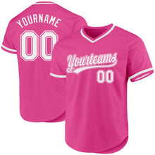 Загрузить изображение в средство просмотра галереи, Custom Pink White Authentic Throwback Baseball Jersey