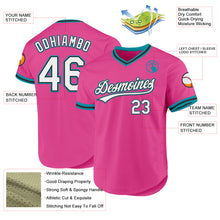 Загрузить изображение в средство просмотра галереи, Custom Pink Black-Teal Authentic Throwback Baseball Jersey