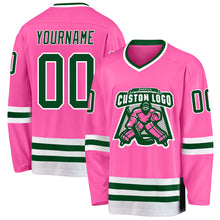 Charger l'image dans la galerie, Custom Pink Green-White Hockey Jersey