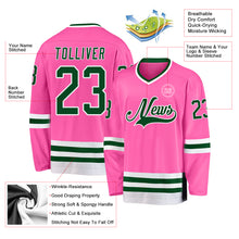 Charger l'image dans la galerie, Custom Pink Green-White Hockey Jersey