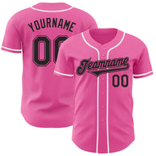 Загрузить изображение в средство просмотра галереи, Custom Pink Black-White Authentic Baseball Jersey