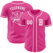Laden Sie das Bild in den Galerie-Viewer, Custom Pink White Authentic Baseball Jersey