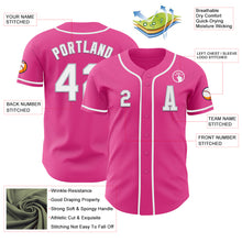 Laden Sie das Bild in den Galerie-Viewer, Custom Pink White-Gray Authentic Baseball Jersey
