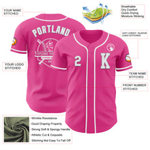 Laden Sie das Bild in den Galerie-Viewer, Custom Pink White-Gray Authentic Baseball Jersey