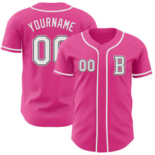 Загрузить изображение в средство просмотра галереи, Custom Pink White-Black Authentic Baseball Jersey