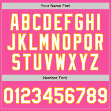 Laden Sie das Bild in den Galerie-Viewer, Custom Pink White-Yellow Authentic Baseball Jersey