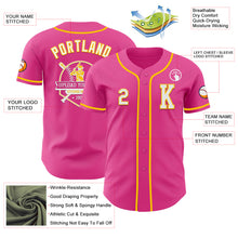 Laden Sie das Bild in den Galerie-Viewer, Custom Pink White-Yellow Authentic Baseball Jersey