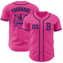 Laden Sie das Bild in den Galerie-Viewer, Custom Pink Purple-Black Authentic Baseball Jersey