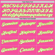 Laden Sie das Bild in den Galerie-Viewer, Custom Pink White-Neon Green Authentic Throwback Basketball Jersey