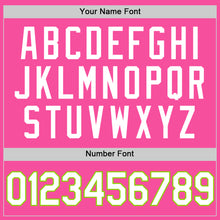 Laden Sie das Bild in den Galerie-Viewer, Custom Pink White-Neon Green Authentic Throwback Basketball Jersey