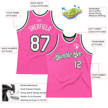Загрузить изображение в средство просмотра галереи, Custom Pink White-Green Authentic Throwback Basketball Jersey