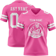 Загрузить изображение в средство просмотра галереи, Custom Pink White Authentic Football Jersey