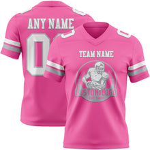 Загрузить изображение в средство просмотра галереи, Custom Pink White-Gray Authentic Football Jersey
