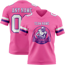 Загрузить изображение в средство просмотра галереи, Custom Pink White-Purple Authentic Football Jersey