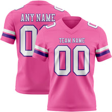 Загрузить изображение в средство просмотра галереи, Custom Pink White-Purple Authentic Football Jersey