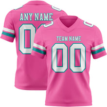 Загрузить изображение в средство просмотра галереи, Custom Pink White-Teal Authentic Football Jersey