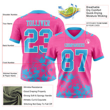Загрузить изображение в средство просмотра галереи, Custom Pink Sky Blue-White 3D Pattern Splash Authentic Football Jersey