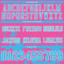 Загрузить изображение в средство просмотра галереи, Custom Pink Sky Blue-White 3D Pattern Splash Authentic Football Jersey